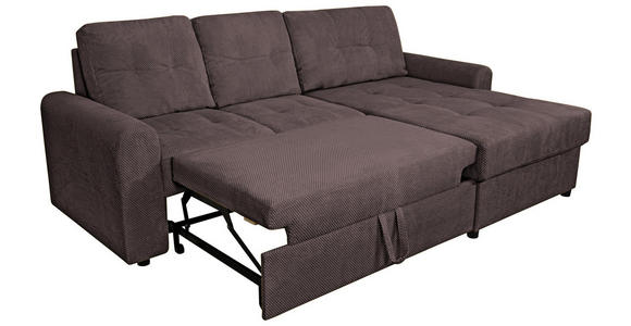 ECKSOFA Braun Chenille  - Schwarz/Braun, KONVENTIONELL, Kunststoff/Textil (232/153cm) - Carryhome