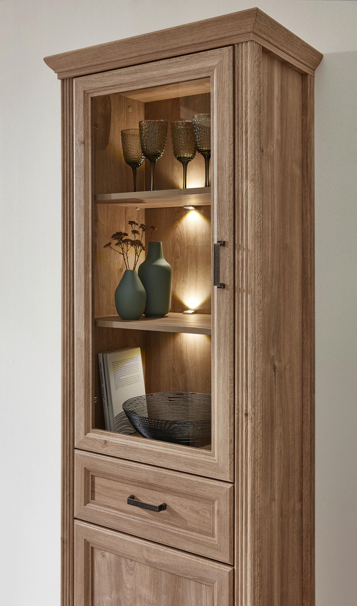 VITRINE in Eichefarben  - Eichefarben, Design, Holzwerkstoff/Metall (66/204/42cm) - MID.YOU