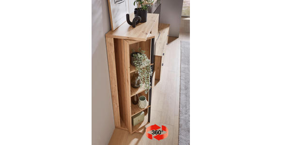 HIGHBOARD Eiche Artisan 95,1/140,9/40,2 cm - Schwarz/Eiche Artisan, KONVENTIONELL, Glas/Holzwerkstoff (95,1/140,9/40,2cm) - Cantus