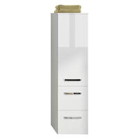 SREDNJE VISOKA OMARA 30/121/33 cm  - barve kroma/bela, Moderno, steklo/leseni material (30/121/33cm) - Sadena