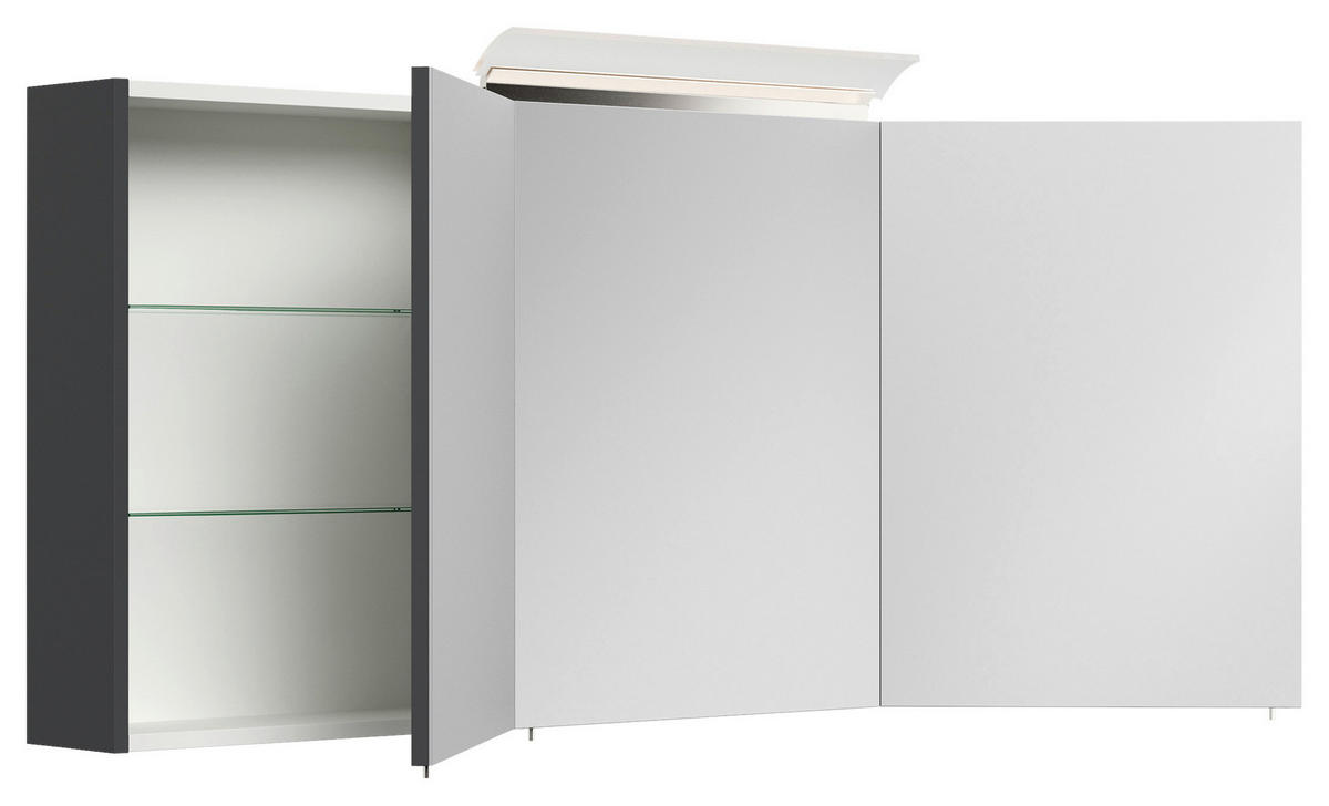 SPIEGELSCHRANK 140/62/17 cm  - Graphitfarben, MODERN, Glas/Holzwerkstoff (140/62/17cm) - MID.YOU