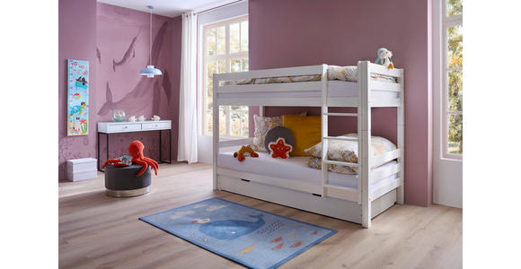 ETAGENBETT 90/200 cm Weiß  - Weiß, KONVENTIONELL, Holz (90/200cm) - Linea Natura
