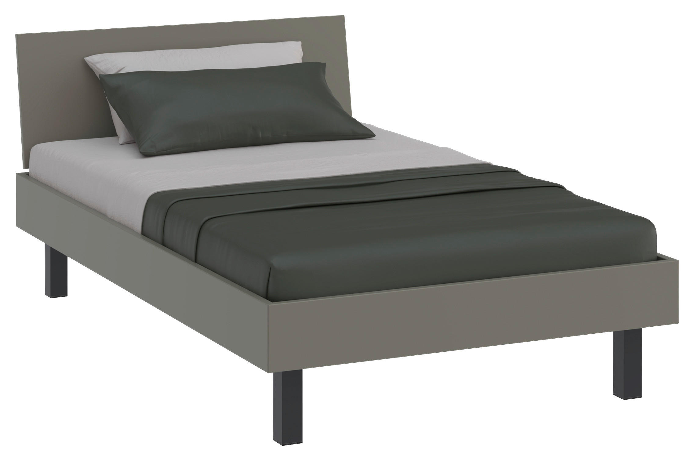 BETT 120/200 cm  in Grau  - Schwarz/Grau, Design, Holzwerkstoff/Metall (120/200cm) - Xora