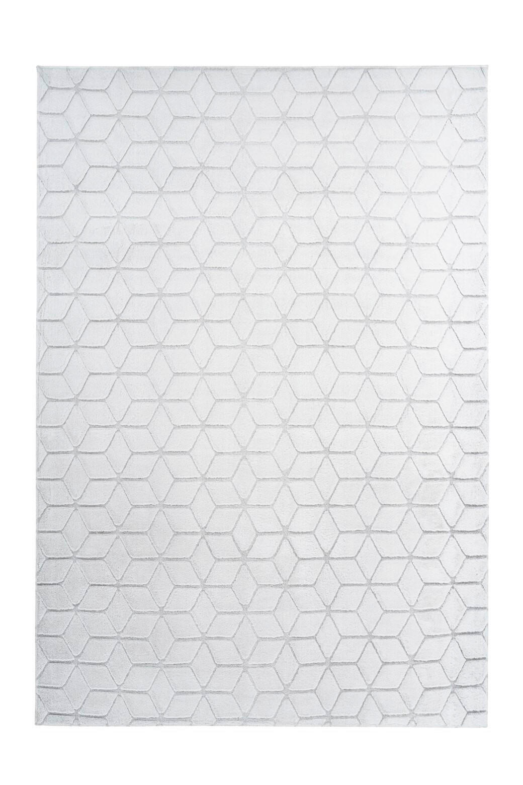 TEPPICH 80/150 cm Vivica 125 Weiß / Graublau Grau, Weiß  - Weiß/Grau, KONVENTIONELL, Textil (80/150cm)