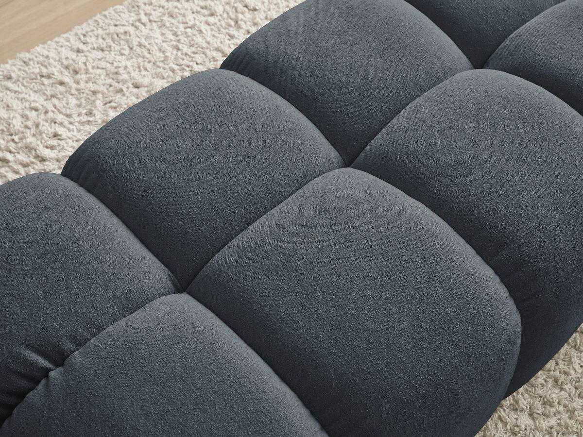 HOCKER EVEREST Struktur Dunkelblau  - Schwarz/Dunkelblau, MODERN, Kunststoff/Textil (140/70/40cm)