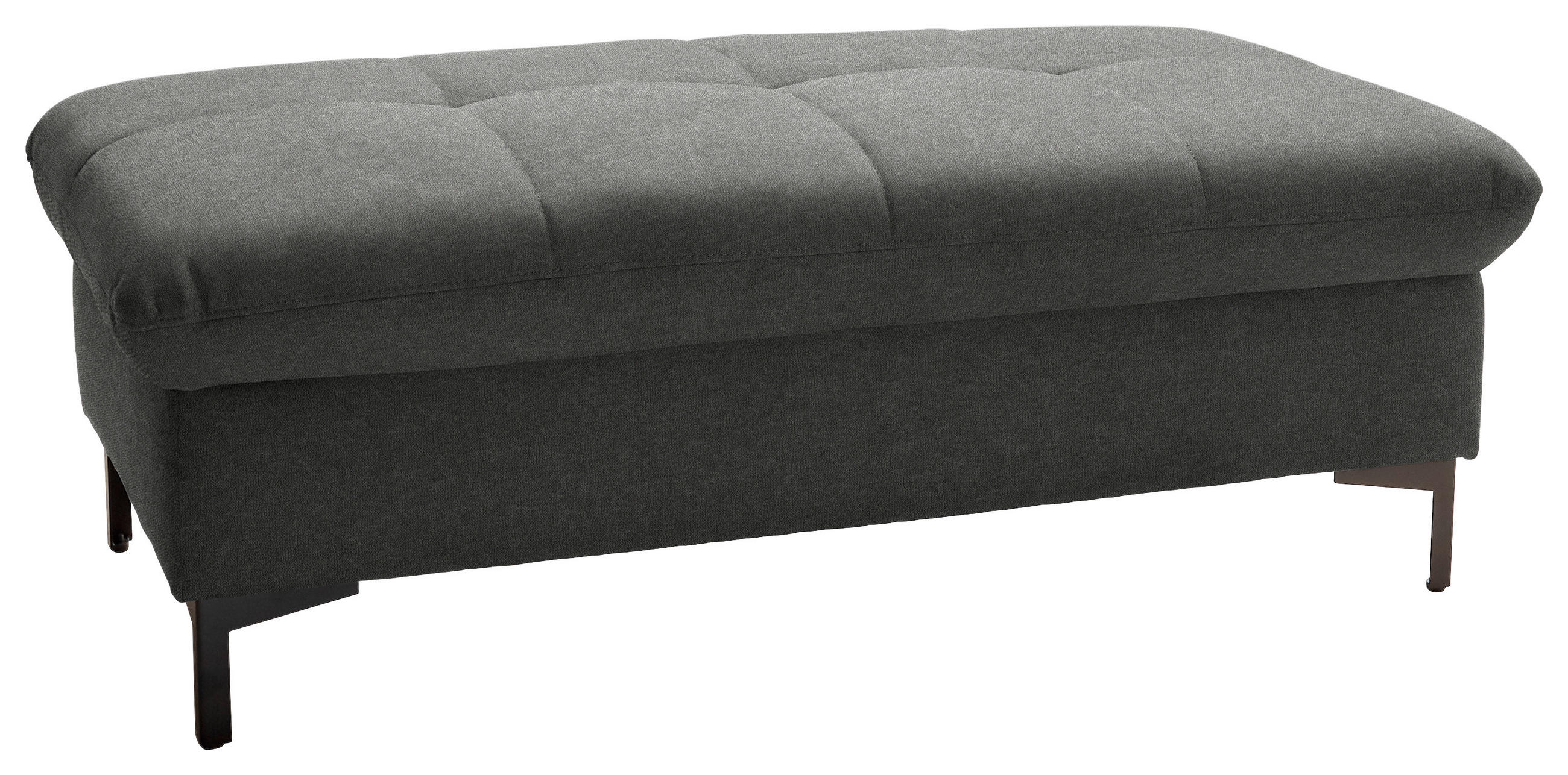 HOCKER in Textil Dunkelgrau  - Dunkelgrau/Schwarz, Design, Textil (124/46/68cm) - Xora