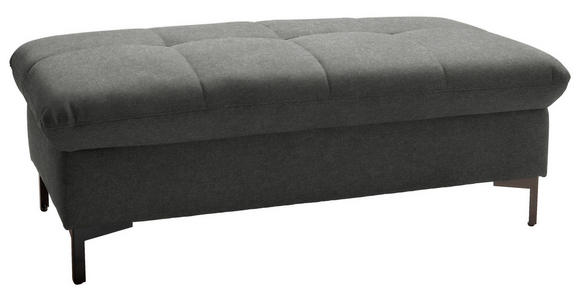 HOCKER in Textil Dunkelgrau - Dunkelgrau/Schwarz, Design, Textil (124/46/68cm) - Xora