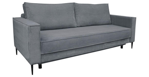 SCHLAFSOFA Cord Dunkelgrau - Dunkelgrau/Schwarz, KONVENTIONELL, Textil/Metall (222/93/98cm) - Carryhome