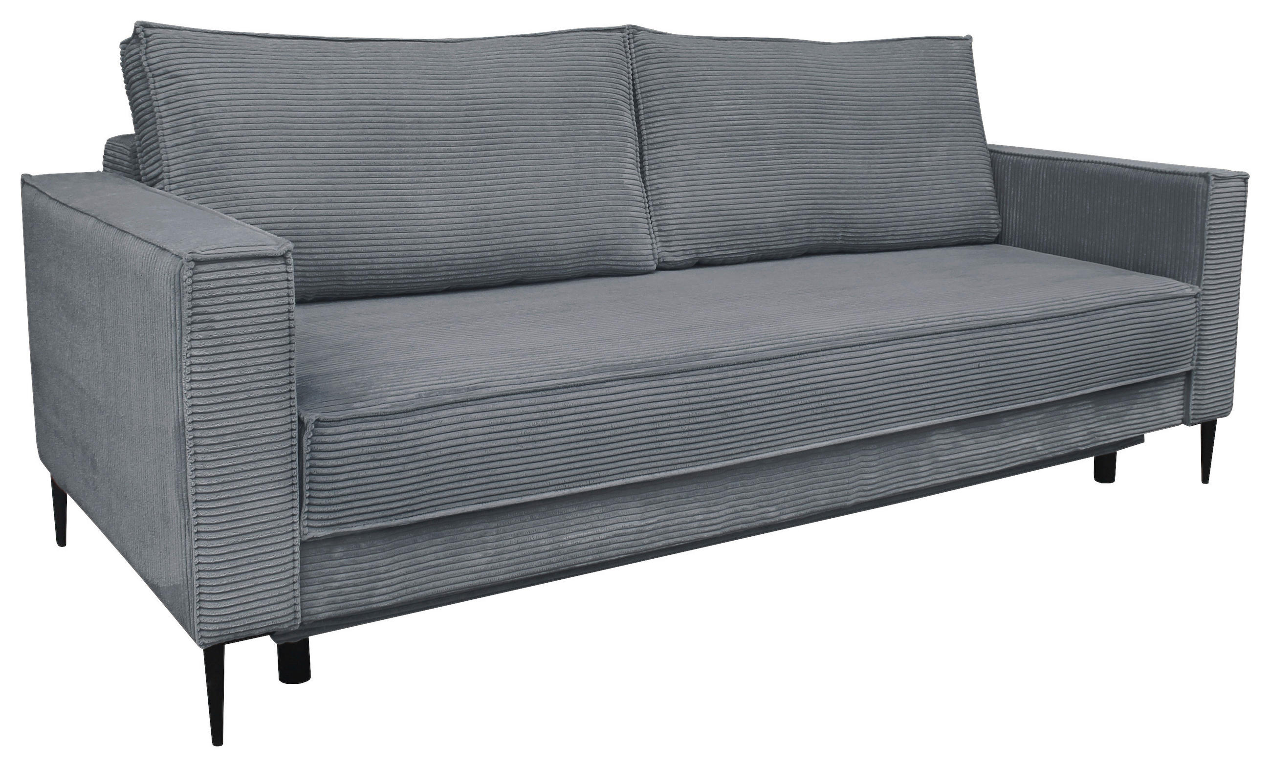 SCHLAFSOFA Cord Dunkelgrau  - Dunkelgrau/Schwarz, KONVENTIONELL, Textil/Metall (222/93/98cm) - Carryhome