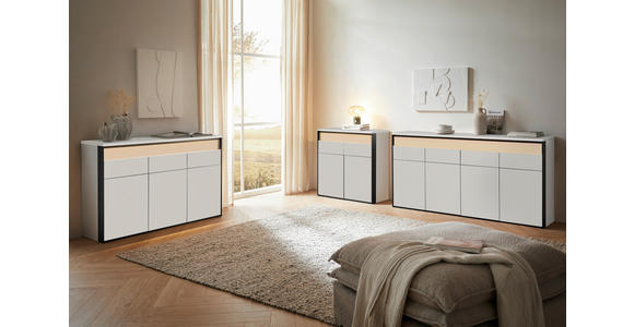 SIDEBOARD  in 130/88/38 cm  - Beige/Schwarz, KONVENTIONELL, Holzwerkstoff (130/88/38cm) - Voleo