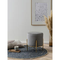 HOCKER Cord Grau, Goldfarben  - Goldfarben/Grau, MODERN, Textil/Metall (35/38/35cm) - Livetastic