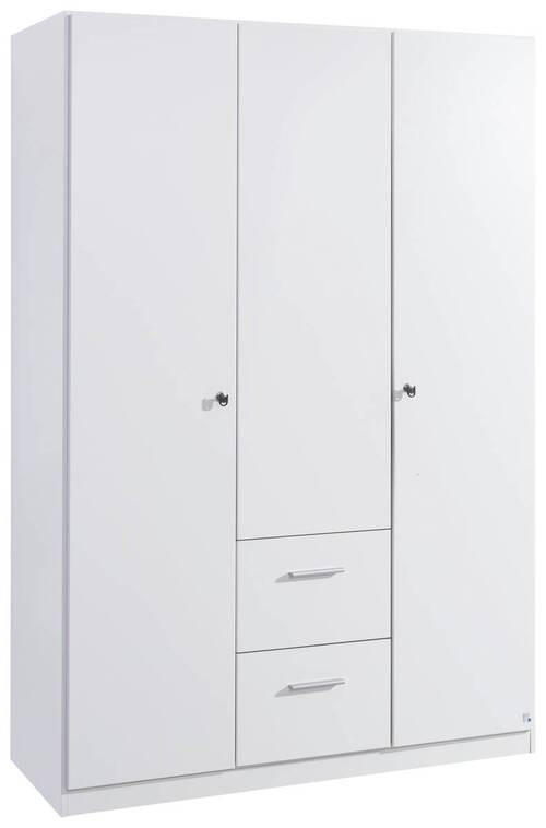 DREHTÜRENSCHRANK 3-türig Weiß  - Weiß, Basics, Holzwerkstoff (136/197/54cm) - Xora