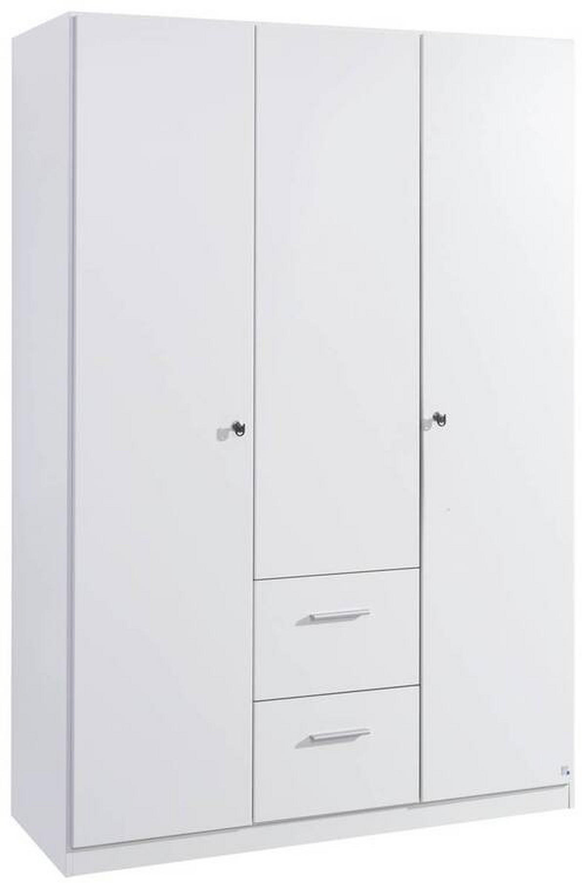 DREHTÜRENSCHRANK in Weiss  - Weiss, Basics, Holzwerkstoff (136/197/54cm) - Xora