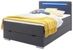 BOXSPRINGBETT 140/200 cm  in Anthrazit  - Anthrazit/Silberfarben, MODERN, Kunststoff/Textil (140/200cm) - Livetastic