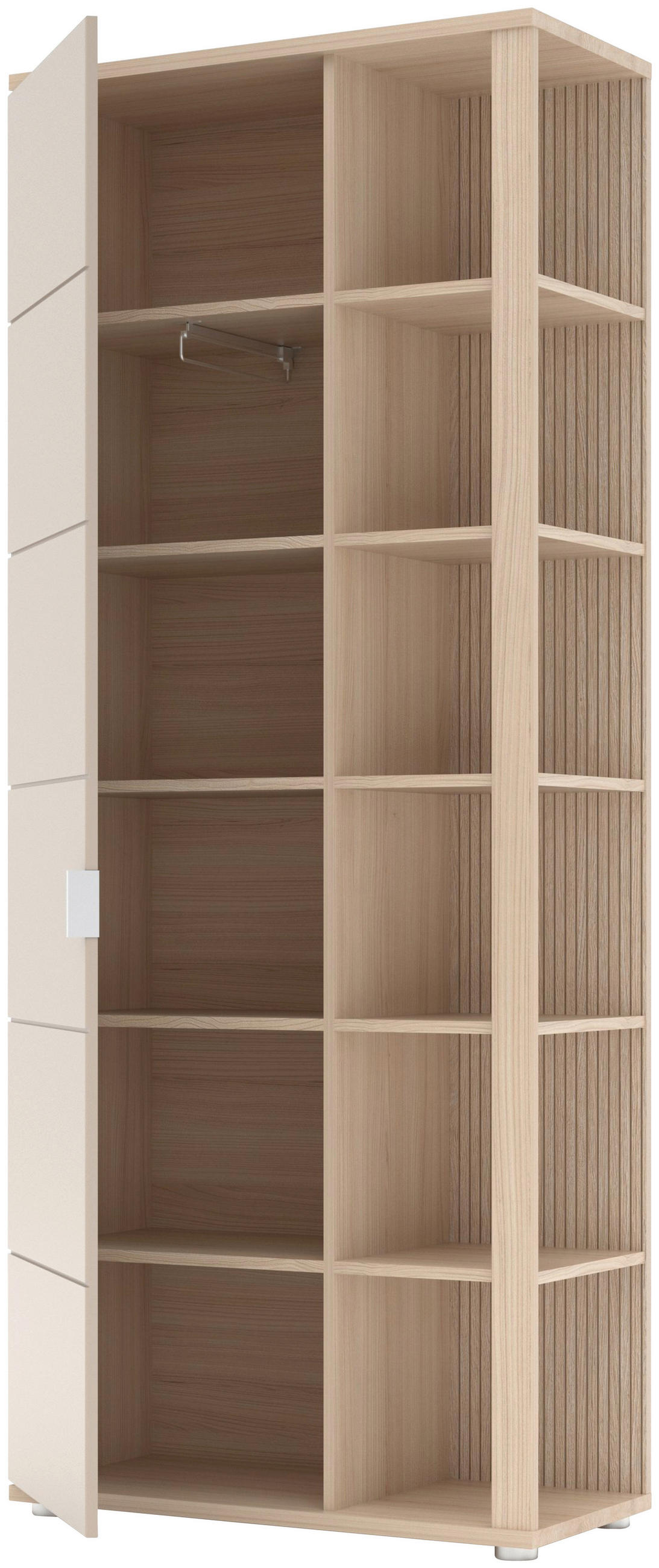 ELŐSZOBASZEKRÉNY 80/199/38 cm  - króm/fekete, Design, műanyag/faalapú anyag (80/199/38cm) - Stylife
