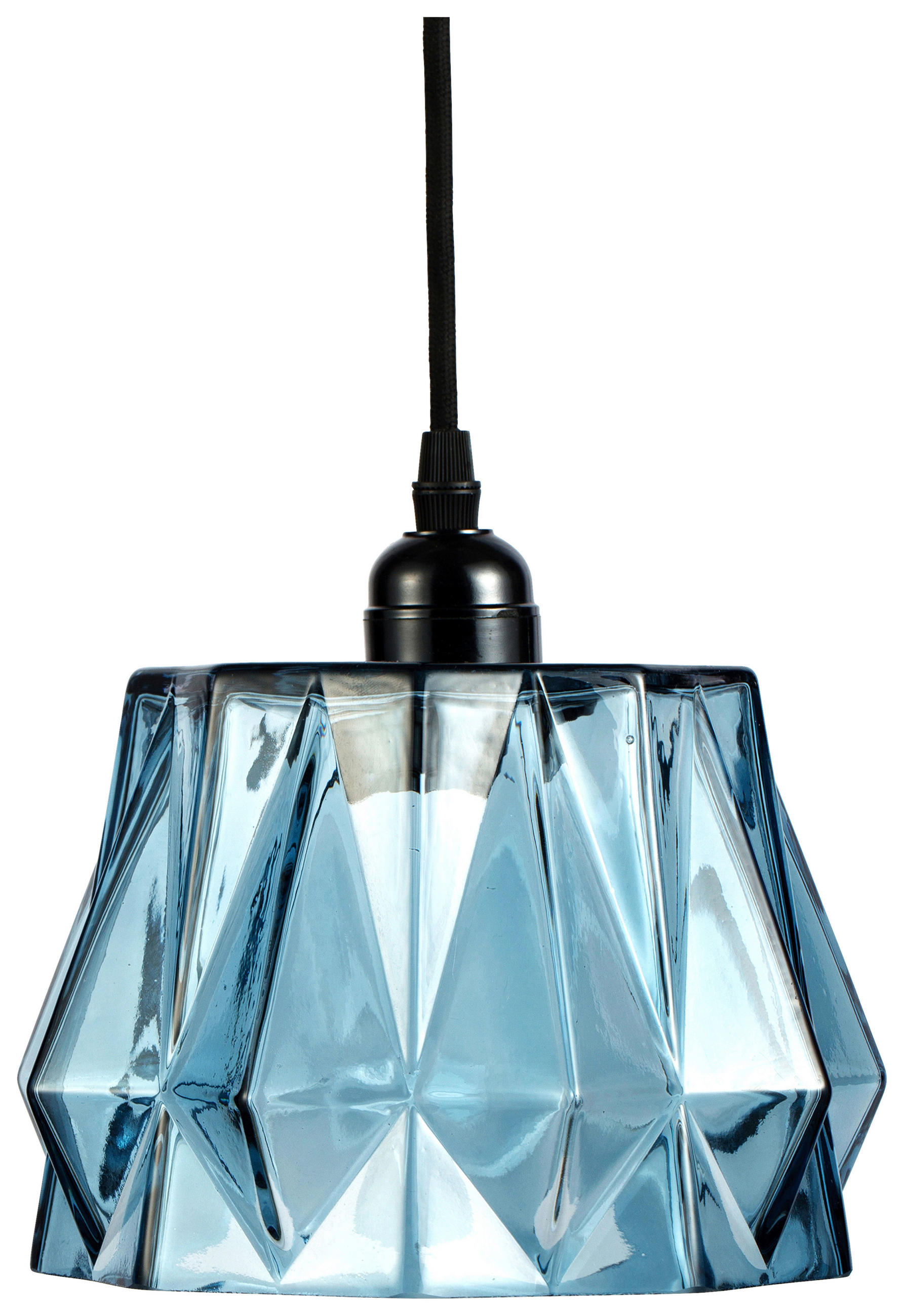 ZÁVĚSNÉ SVÍTIDLO, 19/19/19 cm  - modrá, Basics, sklo (19/19/19cm) - MID.YOU