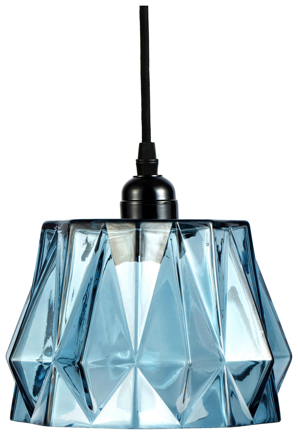 ZÁVESNÉ SVIETIDLO, 19/19/19 cm  - modrá, Basics, sklo (19/19/19cm) - MID.YOU