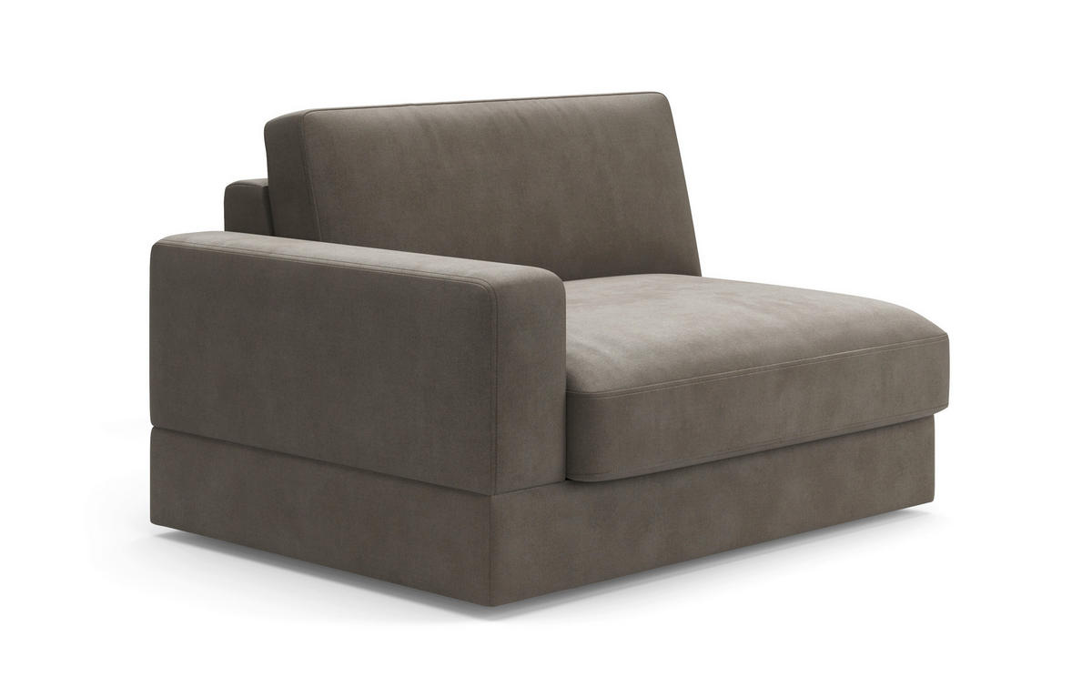 SOFAELEMENT FABIO E Flachgewebe Schlammfarben  - Schlammfarben/Schwarz, MODERN, Kunststoff/Textil (132/87/108cm) - Sit & More