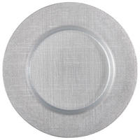 Platzteller 4er-Set Glas 4-teilig  - Silberfarben, KONVENTIONELL, Glas (33cm) - Novel