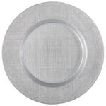 Platzteller 4er-Set Glas 4-teilig  - Silberfarben, KONVENTIONELL, Glas (33cm) - Novel