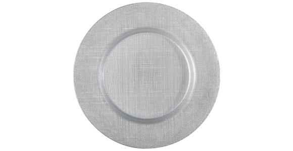 Platzteller 4er-Set Glas 4-teilig  - Silberfarben, KONVENTIONELL, Glas (33cm) - Novel