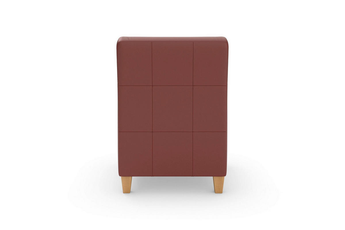 SESSEL in Echtleder Rotbraun  - Rotbraun/Eichefarben, Basics, Leder/Holz (70/93/75cm) - Sit & More
