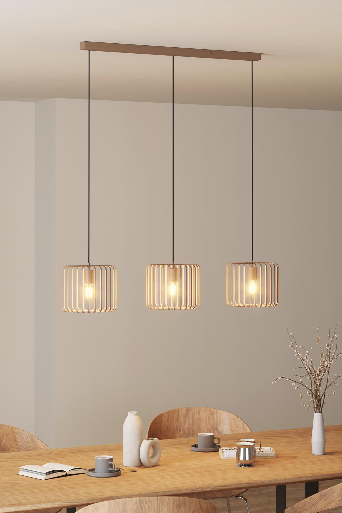 HÄNGELEUCHTE Coventry 110/25/120 cm   - Sandfarben, KONVENTIONELL, Metall (110/25/120cm) - Novel