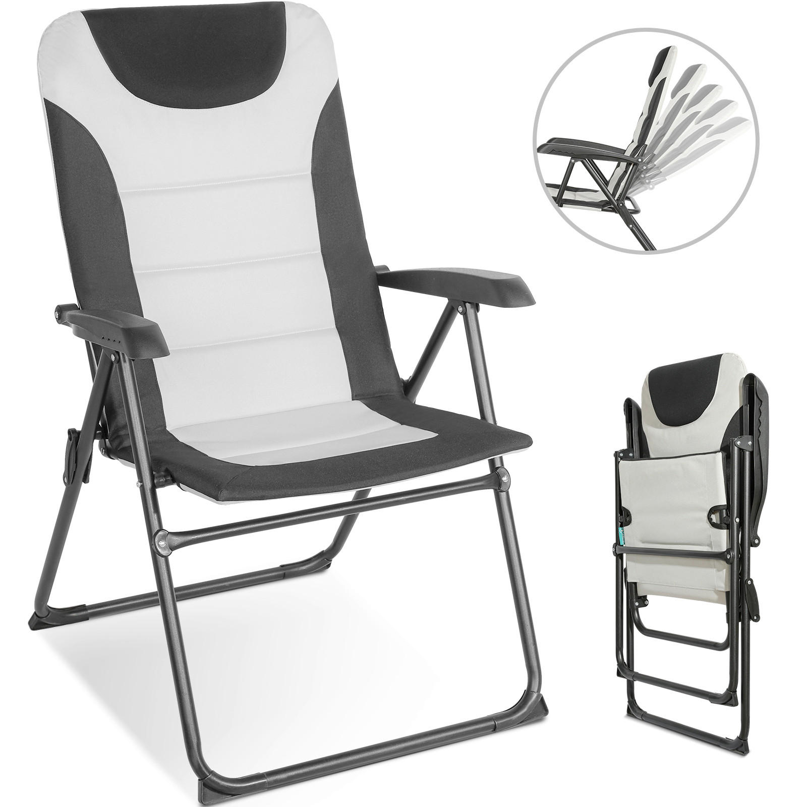 CAMPINGSESSEL - Schwarz/Weiß, Basics, Textil/Metall (61/12/84cm) - Modante