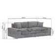 BIGSOFA Struktur, Bouclé Greige  - Greige/Schwarz, MODERN, Kunststoff/Textil (240/76/125cm) - Landscape