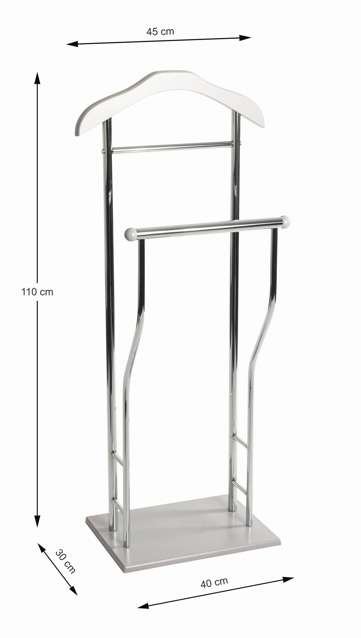 HERRENDIENER in Chromfarben, Kaschmir 45/110/30 cm   - Chromfarben/Kaschmir, Basics, Holzwerkstoff/Metall (45/110/30cm)
