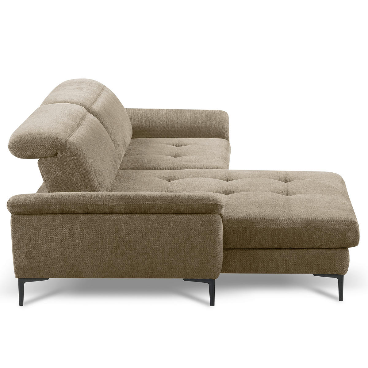 ECKSOFA  Webstoff Taupe  - Taupe/Schwarz, Design, Textil/Metall (195/268cm) - Livetastic