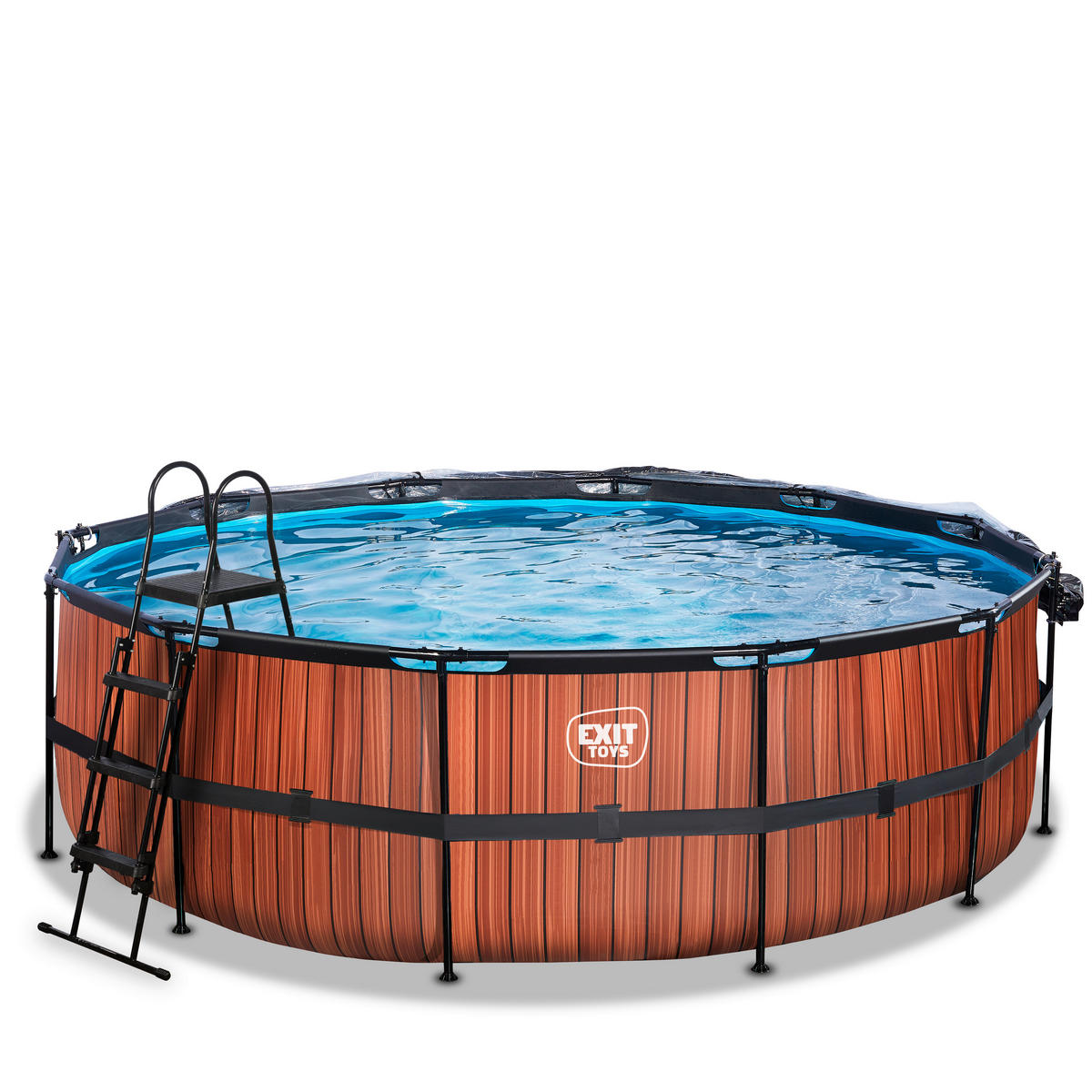 POOL-SET 450/122 cm  - Braun, KONVENTIONELL, Kunststoff (450/122cm) - EXIT Toys