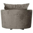 SESSEL in Chenille Dunkelgrau  - Dunkelgrau/Schwarz, KONVENTIONELL, Textil/Metall (115/72/115cm) - Carryhome