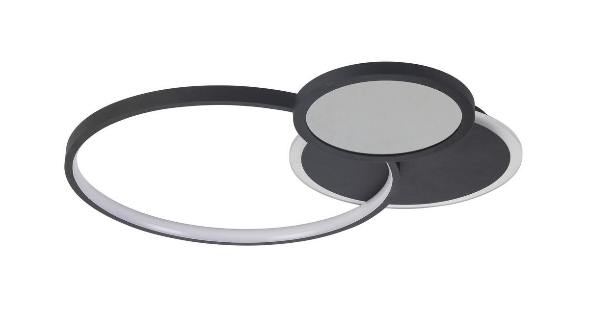 PLAFONIERĂ CU LED - negru, Lifestyle, plastic/metal (55/45/7,5cm) - Novel