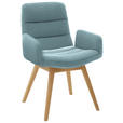 ARMLEHNSTUHL  in Cord  - Naturfarben/Hellblau, Design, Holz/Textil (61/88/66cm) - Dieter Knoll
