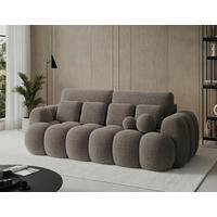 SCHLAFSOFA Bouclé Braun  - Schwarz/Braun, Design, Kunststoff/Textil (256/105/119cm) - MID.YOU