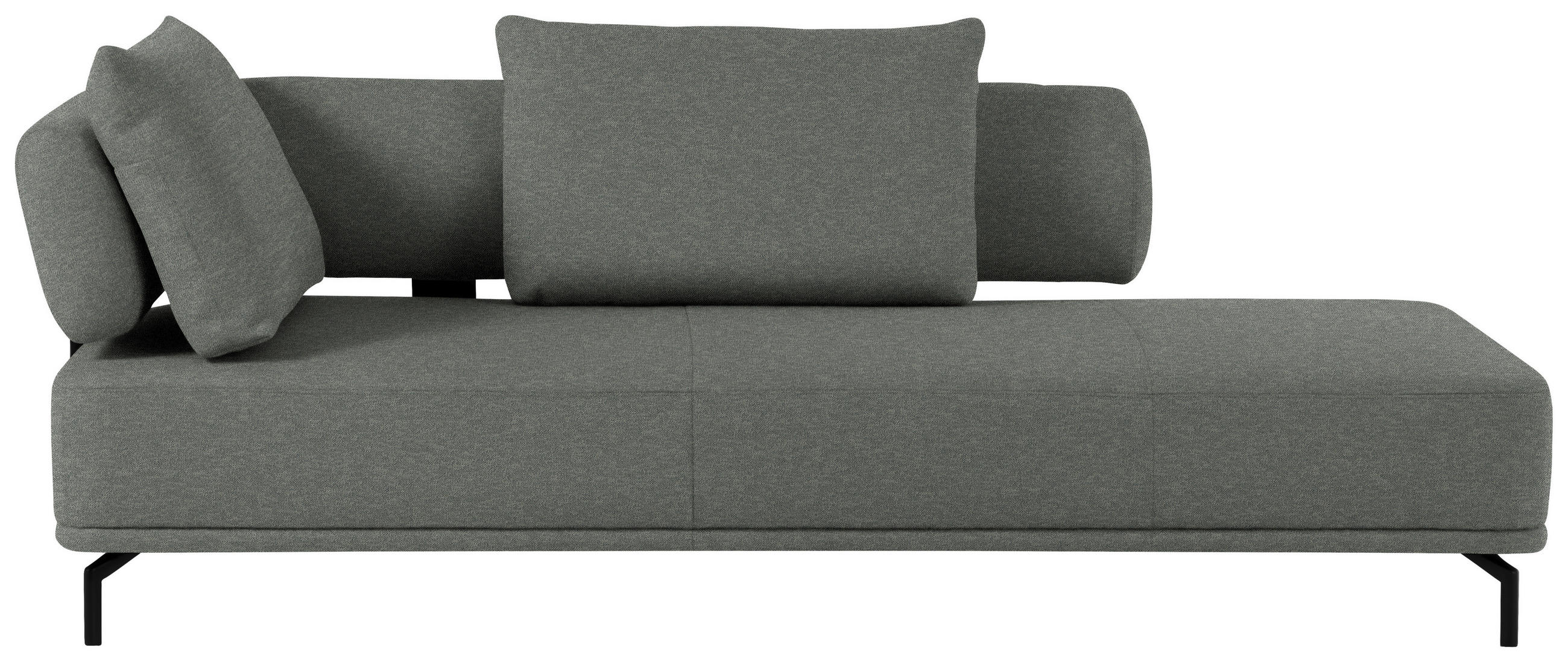 RÉCAMIERE Grau, Grün Flachgewebe  - Schwarz/Grau, Design, Textil/Metall (227/89/101cm) - Dieter Knoll