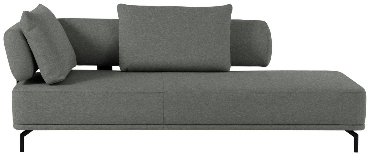 RÉCAMIERE Grau, Grün Flachgewebe  - Schwarz/Grau, Design, Textil/Metall (227/89/101cm) - Dieter Knoll