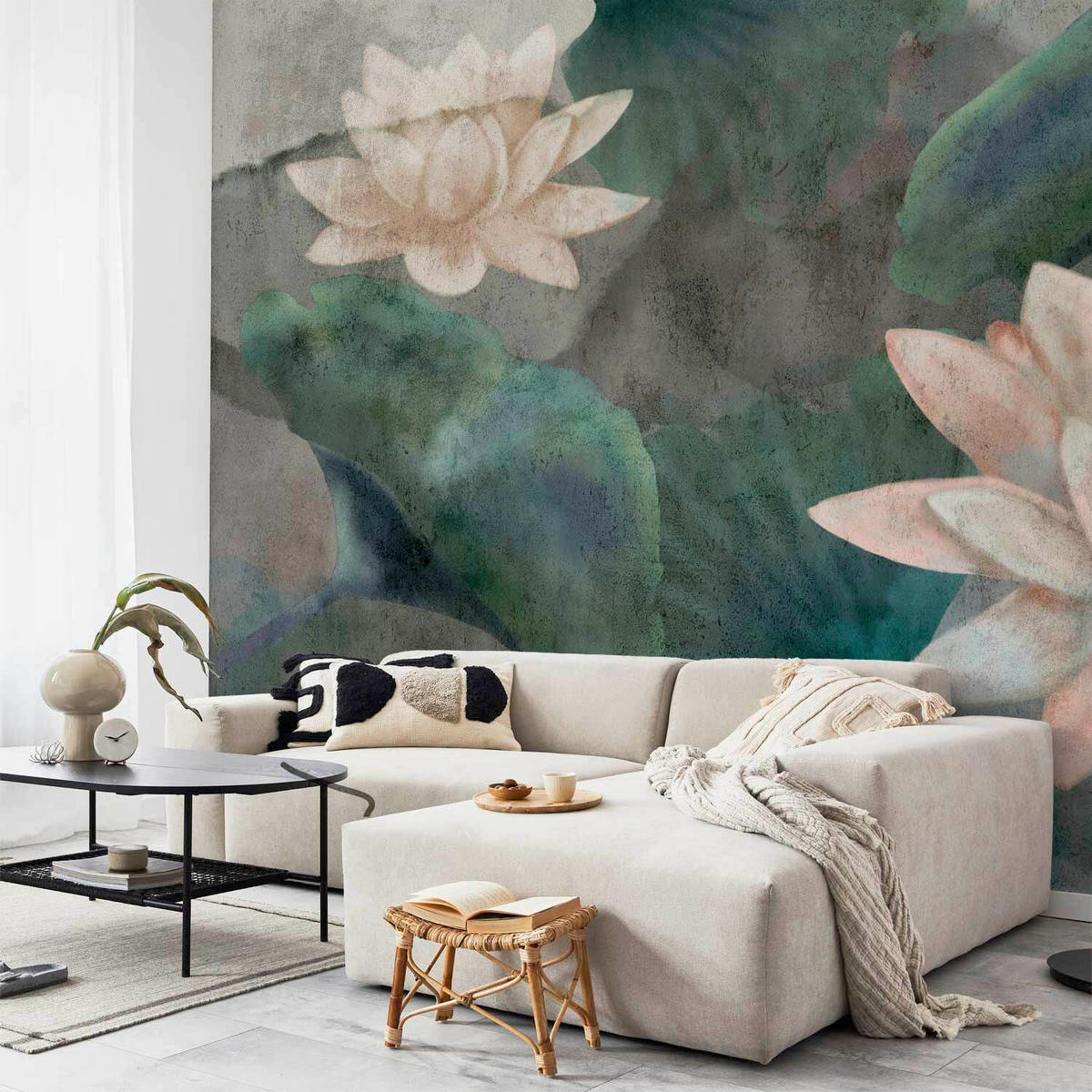 FOTOTAPETE  - Dunkelgrün/Grau, LIFESTYLE, Textil (150/105cm) - artgeist