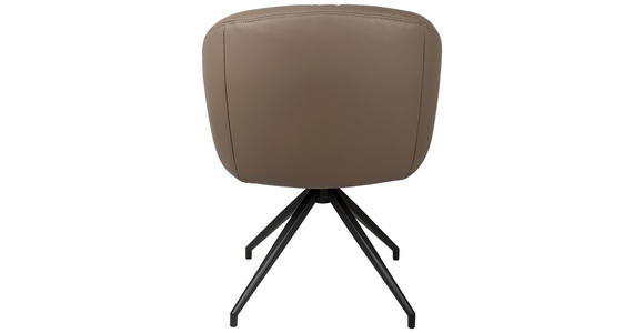 ARMLEHNSTUHL  Sitzfläche 360° drehbar, automatische Rückholfunktion  Echtleder  - Schwarz/Braun, Design, Leder/Holz (61/84/62cm) - Valnatura