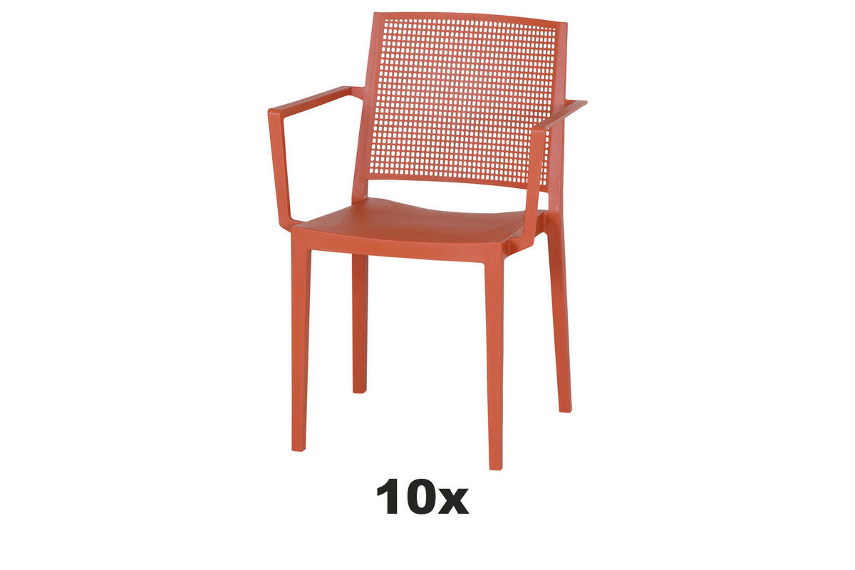 GARTENSESSEL-SET Kunststoff Rot  - Rot, Basics, Kunststoff (57/80/56cm) - Siena Garden