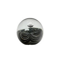 DEKORAČNÁ GUĽA - číra/čierna, Basics, sklo (8cm) - Ambia Home