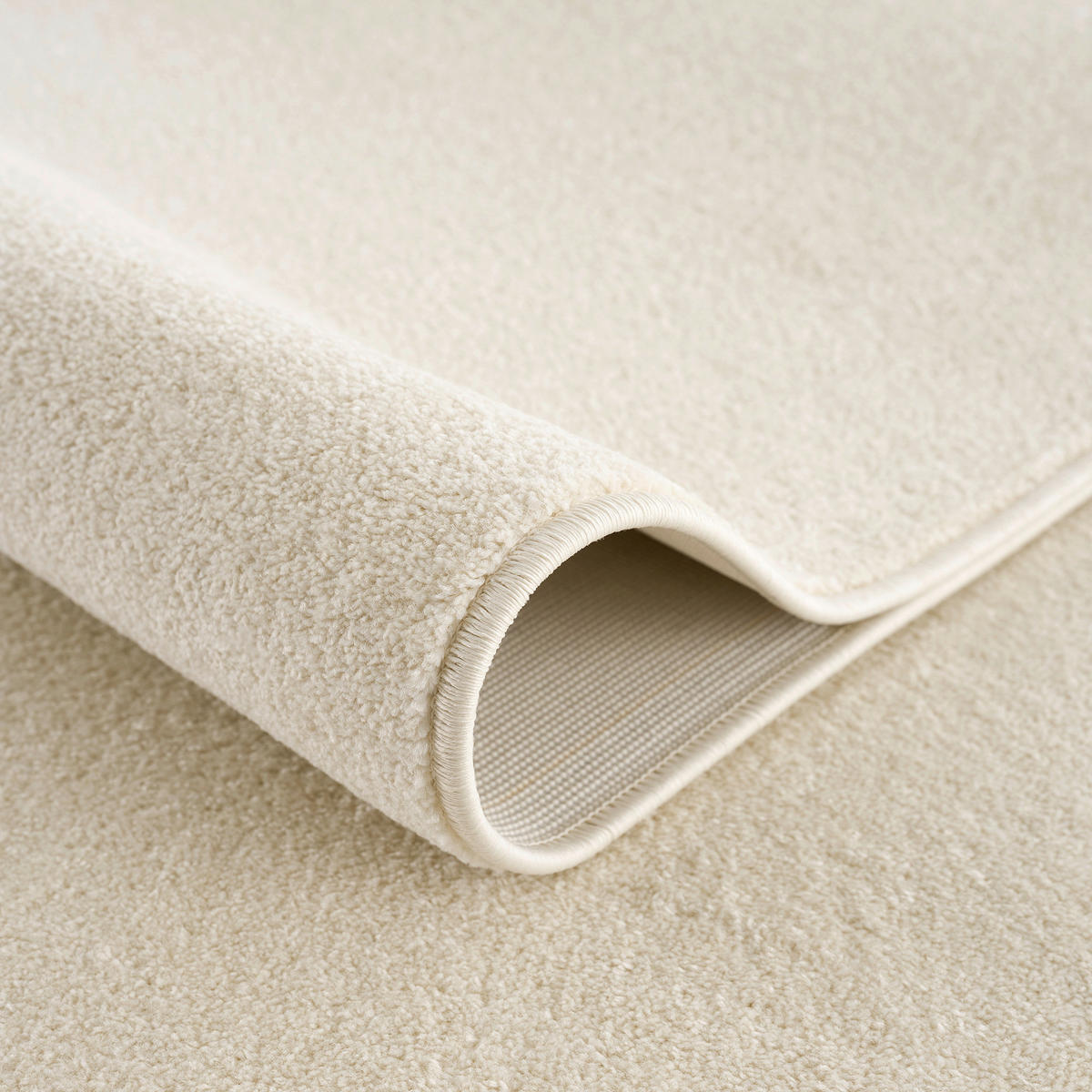 WEBTEPPICH 120 cm Uni Creme  - Creme, LIFESTYLE, Kunststoff/Textil (120cm) - Novel