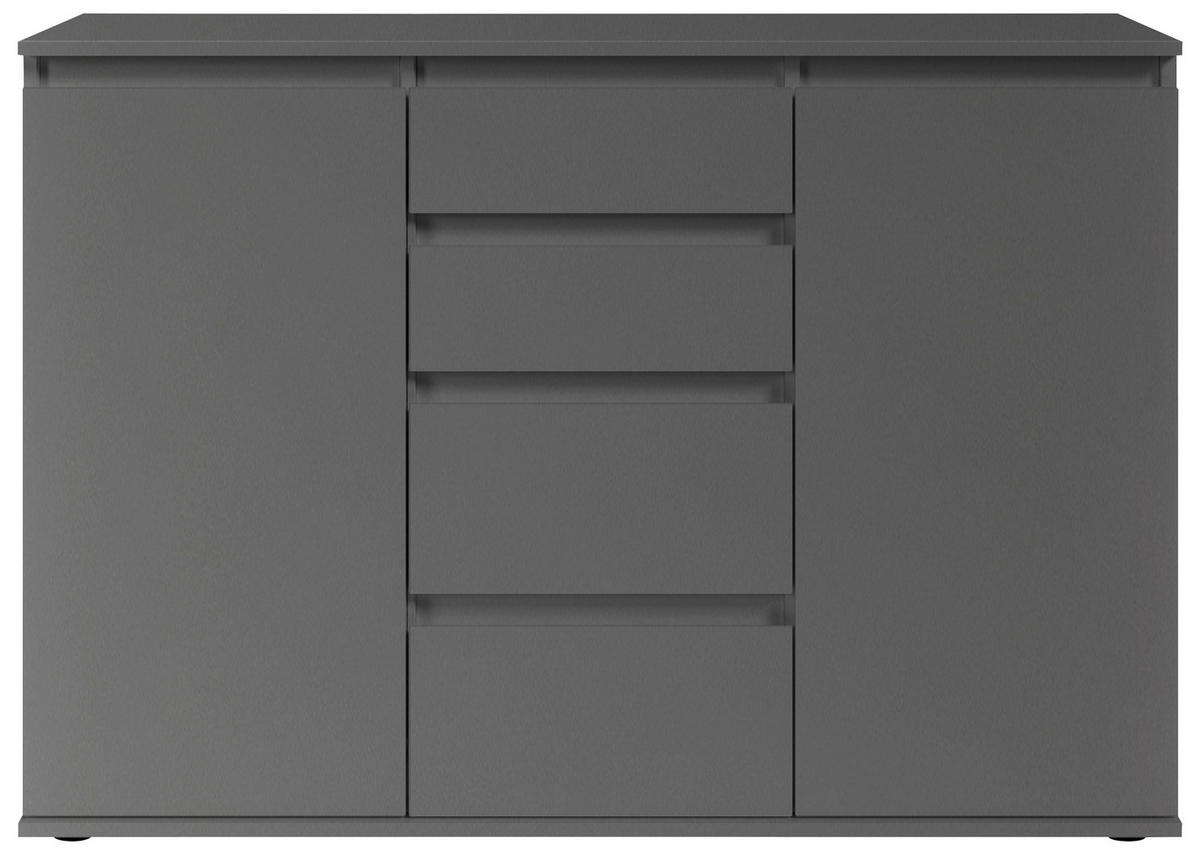 KOMODA, antracit  - siva/antracit, Design, umetna masa/leseni material (119/84/35cm) - Carryhome
