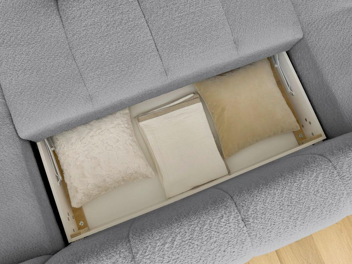 WOHNLANDSCHAFT  FUJI  Dunkelgrau Bouclé  - Dunkelgrau/Schwarz, MODERN, Kunststoff/Textil (204/377/160cm)