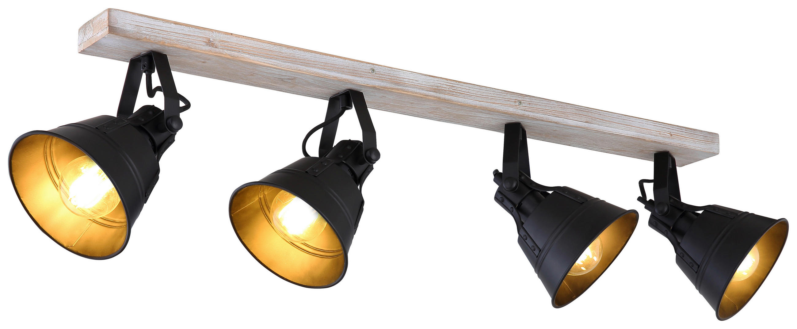 STRAHLER - Weiss/Goldfarben, Trend, Holz/Metall (82/17,5/18cm) - Globo