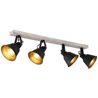 STRAHLER - Weiss/Goldfarben, Trend, Holz/Metall (82/17,5/18cm) - Globo