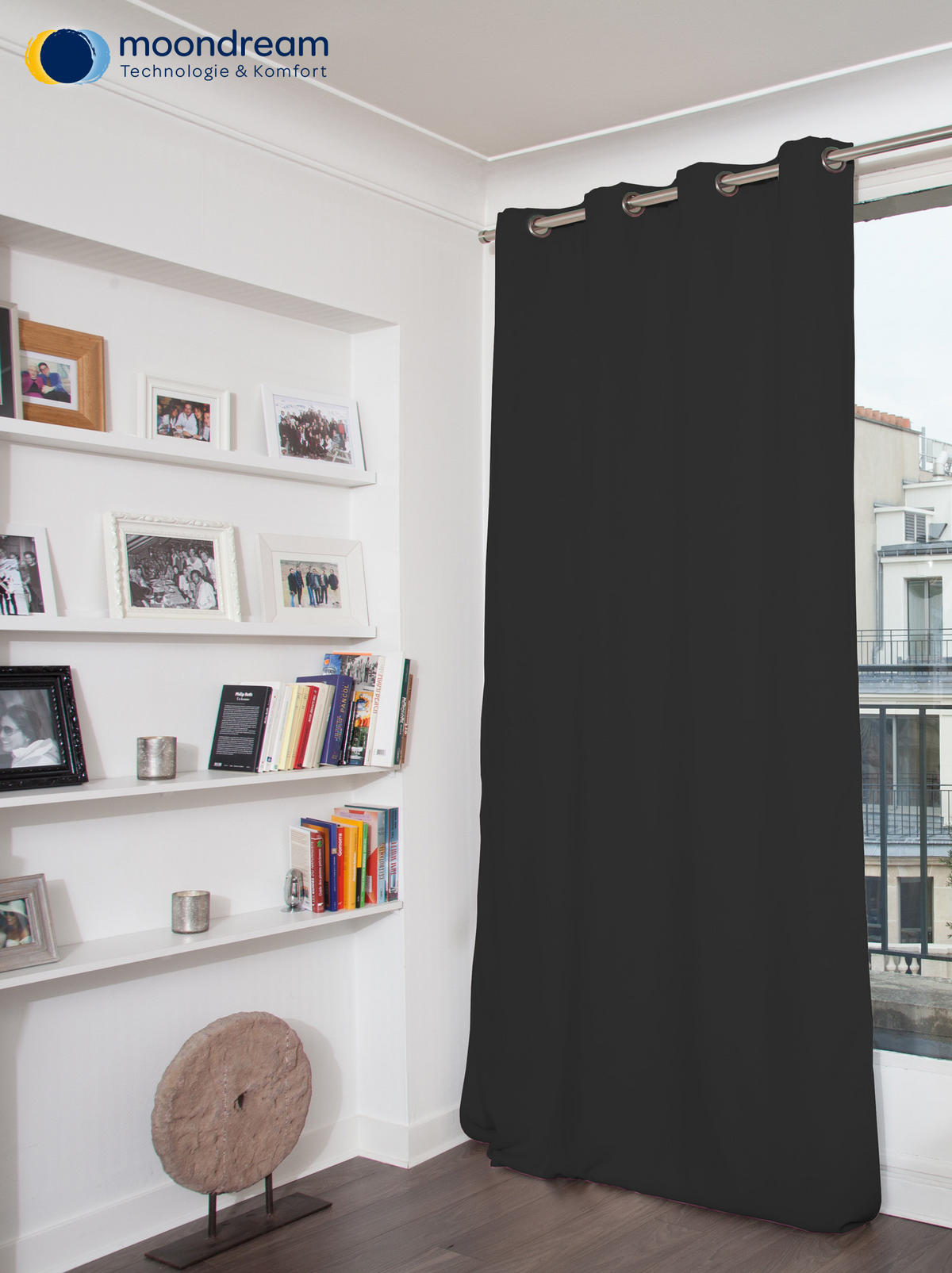 WÄRMESCHUTZVORHANG Verdunkelung  - Anthrazit, Design, Textil (145/260cm)