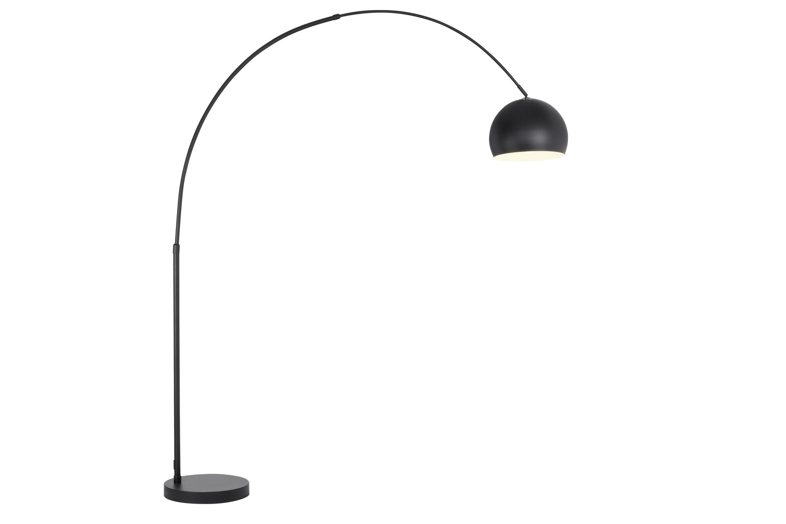 BOGENLEUCHTE 170/39/190-205 cm    - Schwarz, KONVENTIONELL, Metall (170/39/190-205cm) - Novel