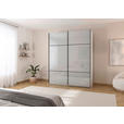 SCHWEBETÜRENSCHRANK 162/223/68 cm 2-türig Grau, Weiß  - Schwarz/Weiß, KONVENTIONELL, Glas/Holzwerkstoff (162/223/68cm) - Novel